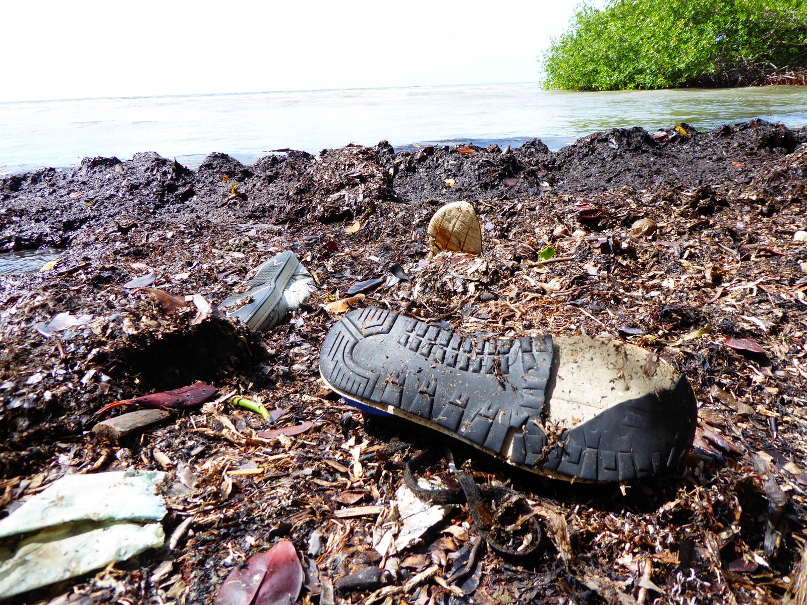 rubbish on a beach